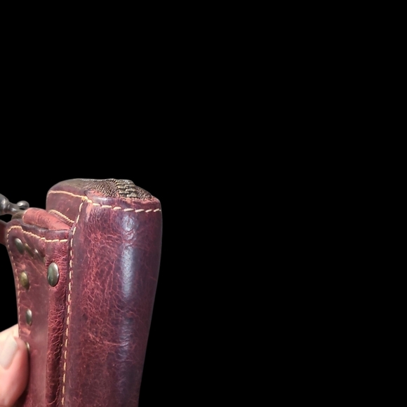 Patrisha Nash Studded Burgundy Leather Crossbody Bag - Picture 4 of 5